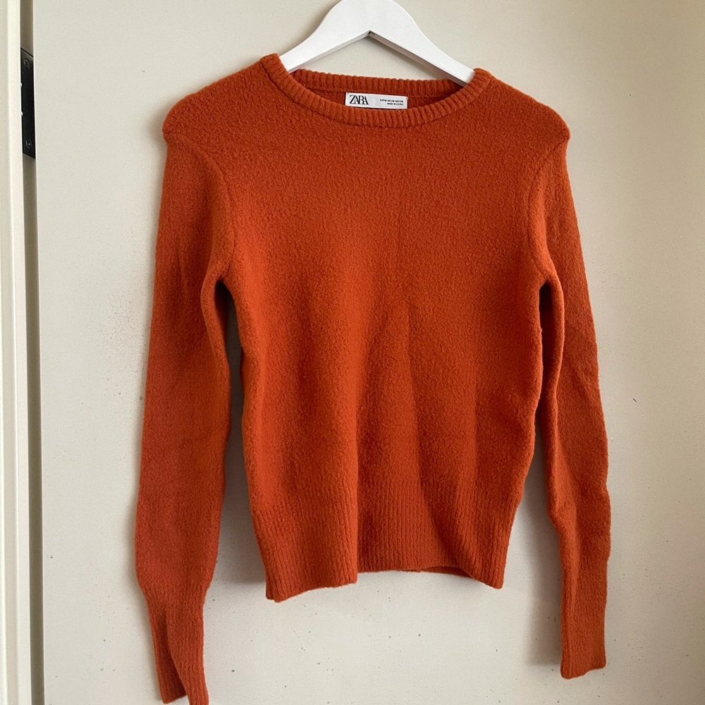 Zara Orange Crewneck Sweater